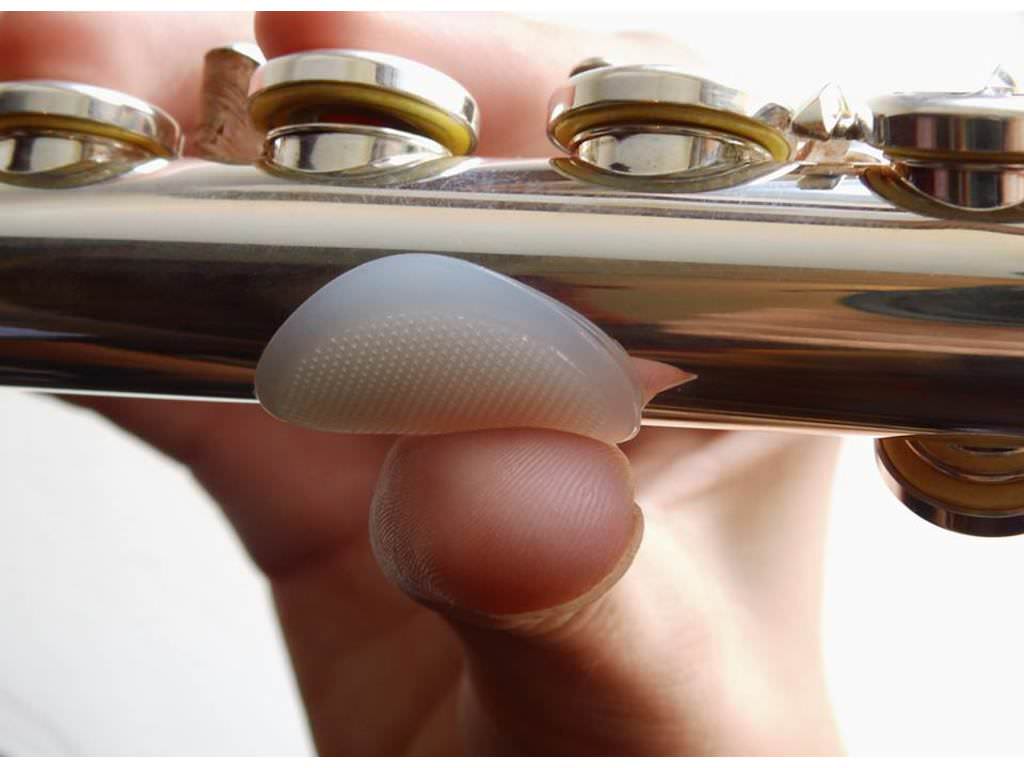 Thumb rest Flute Dome, My Grip, silicone grip for duim and wijsvinger, Blue