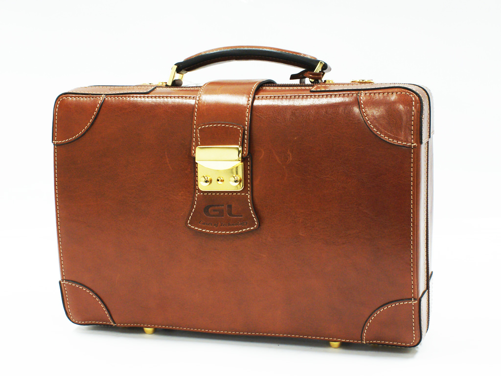 Etui GLcases, Model Q1, brown leather, hard Case