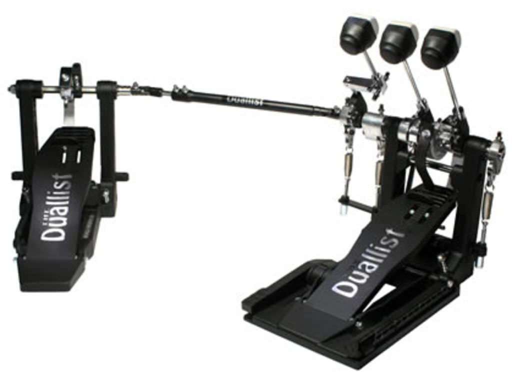 Bass drum pedal Duallist Triple, double pedal with three beaters, belt