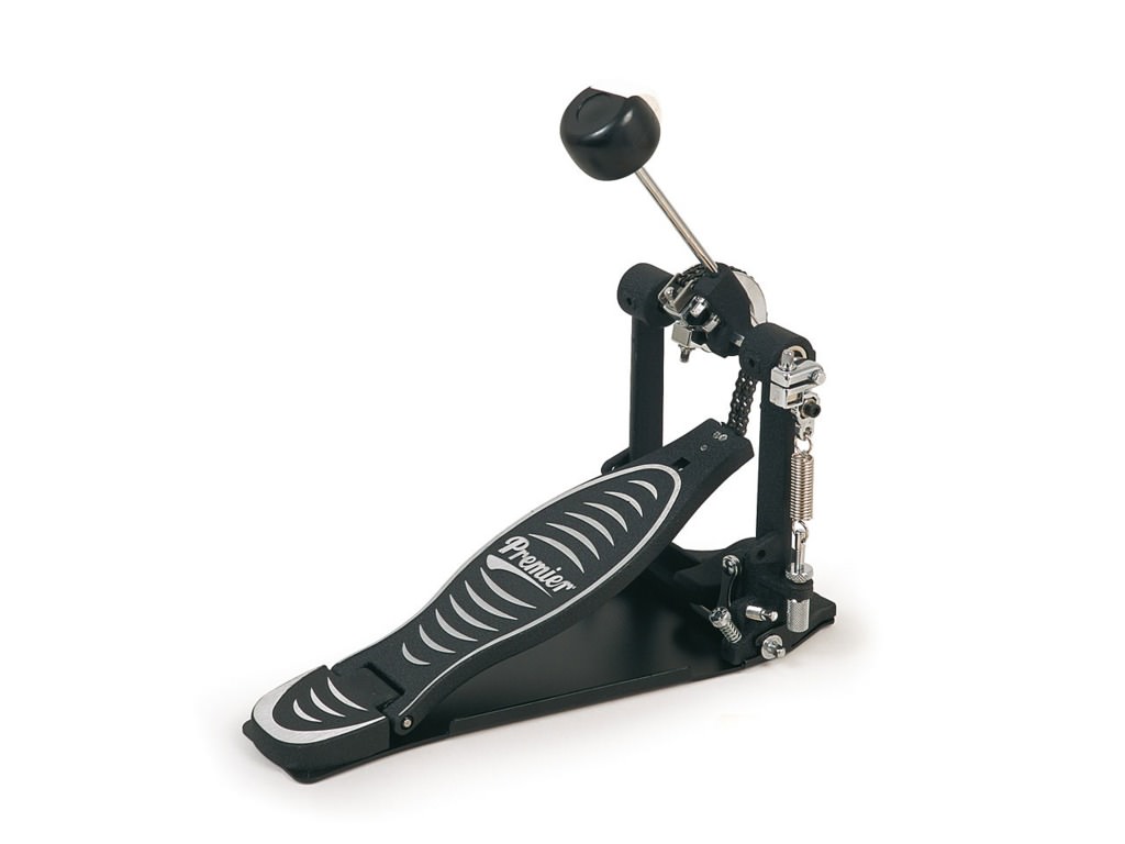 Bass drum pedal Premier 6073, single pedal with double chain, plastic